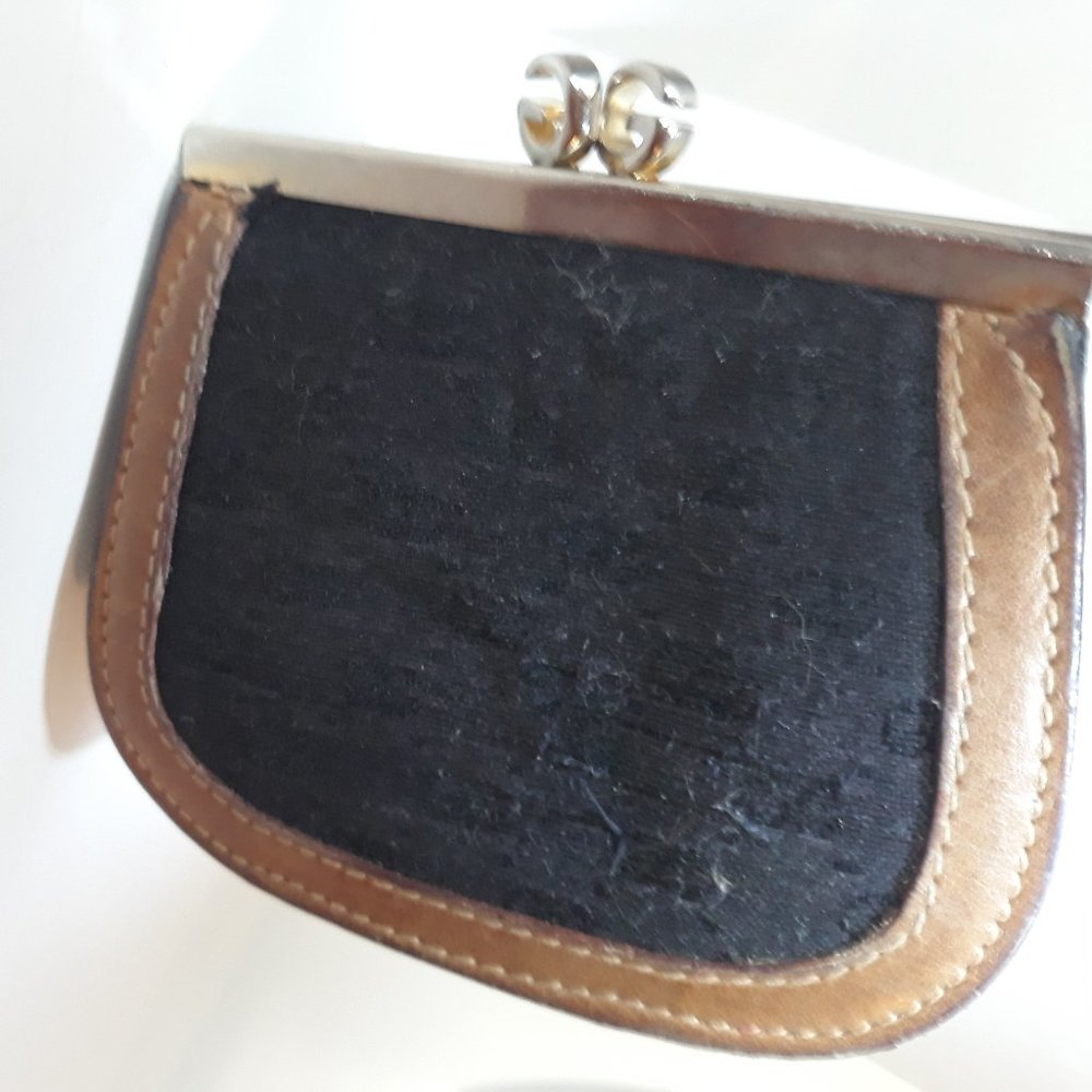 GUCCI 1980's Black Coin Wallet Small
